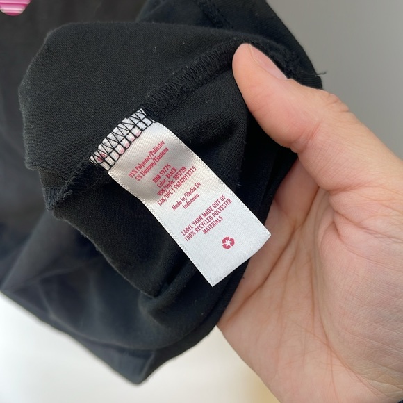 JUSTICE Black Multicolored Graphic Short Sleeve Scoop Neck Top Size XL Plus - Picture 4 of 7